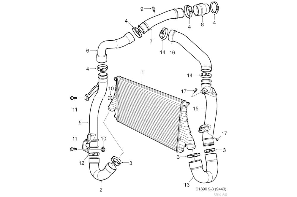 Charger air hose