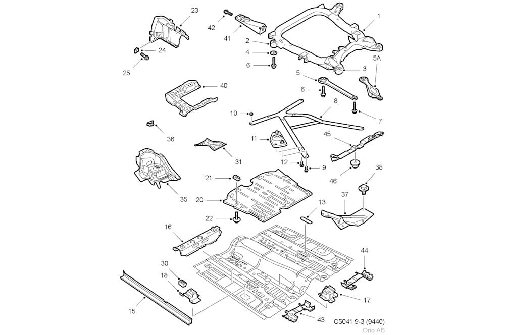 Front axle stay