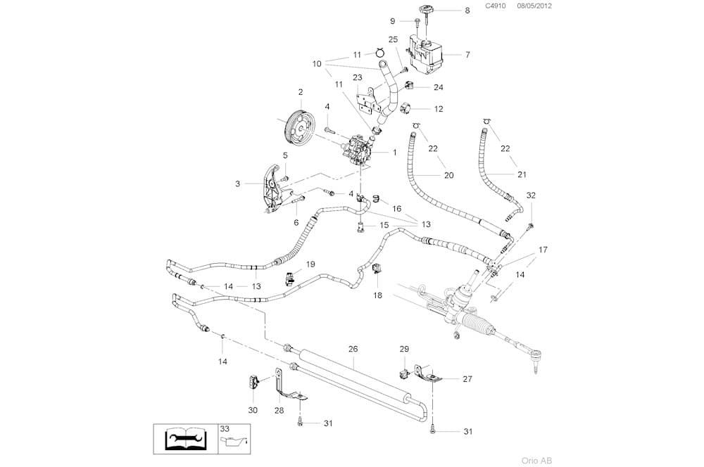 Hydraulic hose, steering system