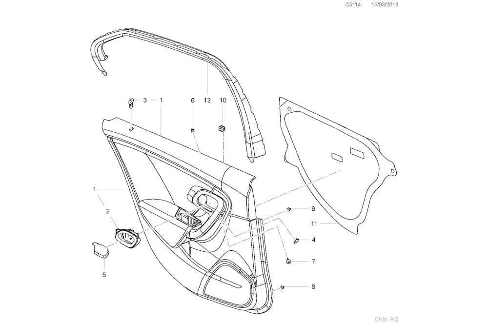 Interior door panel