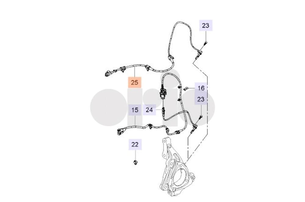 Wheel speed sensor, front