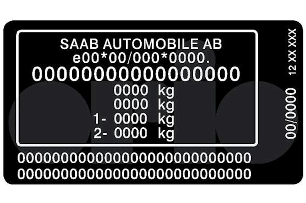 Chassis number plate
