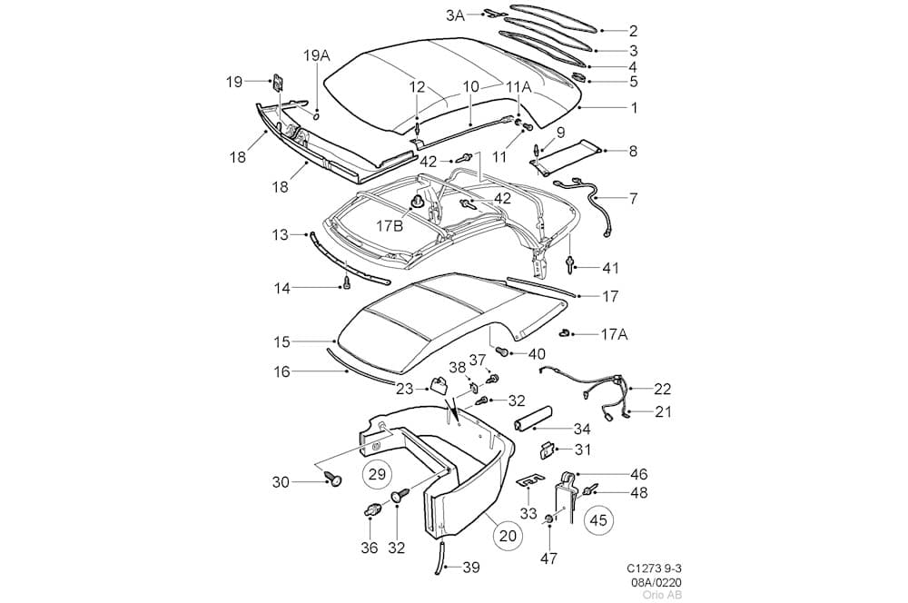 Rear windscreen