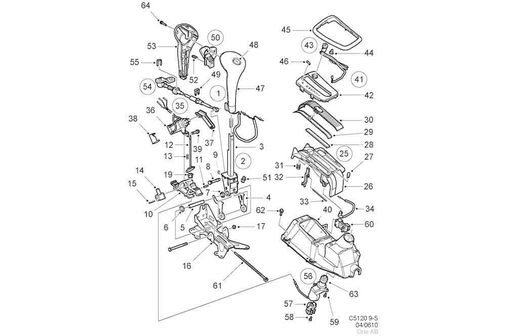 Selector lever module, transmission shift