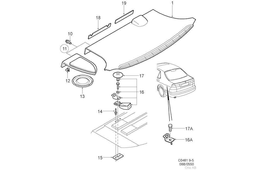 Rear shelf
