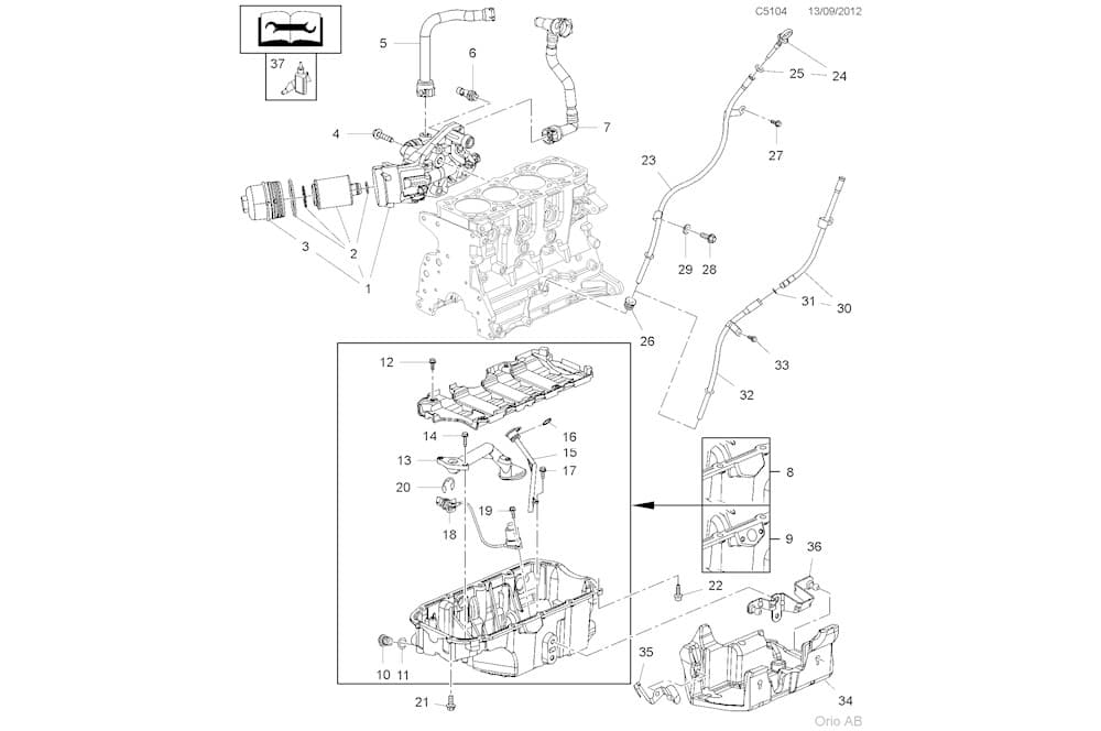 Sensor, engine oil level