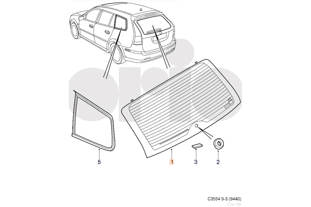 Rear windscreen