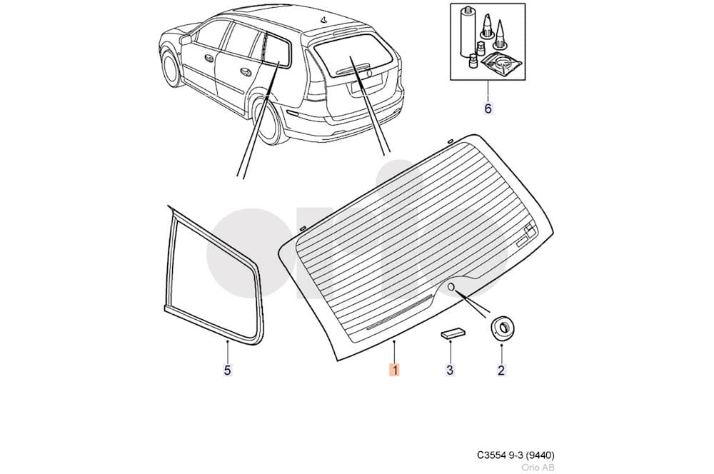 Rear windscreen